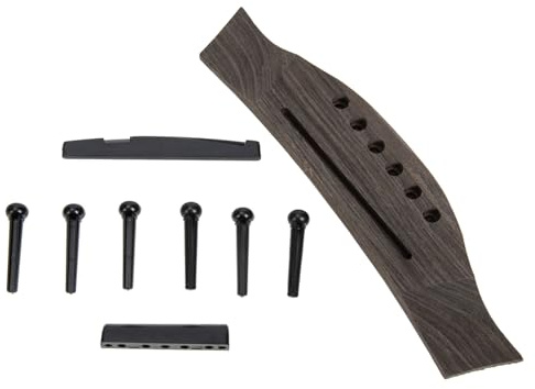 HEMOTON Folk Gitarre Brücke Sattel Satz Verstellbar Gitarrenzubehör Mit Pins Reparaturhilfe Für Akustikgitarre Musikinstrumente