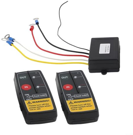 Wireless Remote Winch Switch Controller Compatible with 12V 24V Electric Winches for 4WD, ATVs, Trailers and Hydraulic Pumps with Remote Range up to 50m