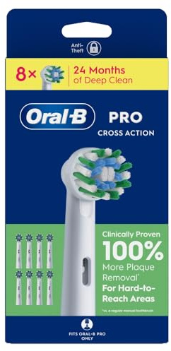 Oral-B Pro Cross Action Zahnbürstenköpfe, 8 Stück, geeignet für Briefkasten