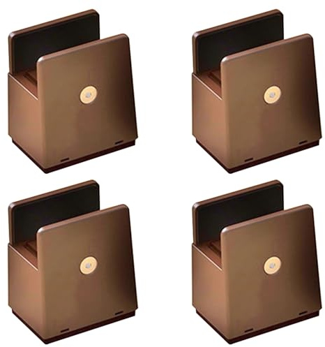 SXKLLYX 4 Patas de Aumento para Muebles, Patas Ajustables para Mesas de Centro, Armarios, Escritorios, Sofás y Estantes. Ancho Ajustable de 1 a 3,7 CM(Brown,5cm/2in)