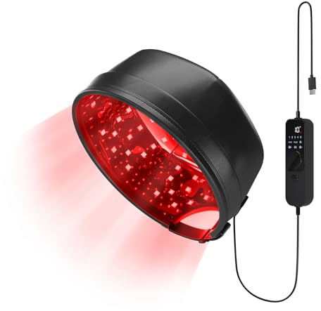 PUPCA Cappuccio a Luce Rossa per la Crescita dei Capelli per Uomo e Donna, 360 Chips 660nm & 850nm Cappello per la Cura della Luce Infrarossa per Ricrescita Capelli, Continua & Impulsi, 5-30 Mins
