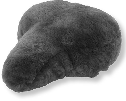 Housse de selle de vélo en peau d'agneau noir (FSB A), anthracite, 28 x 15 cm