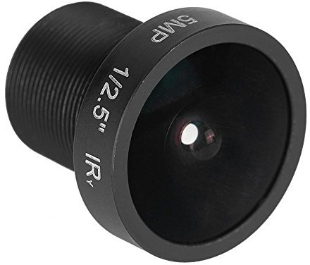 Richer-R 2,1 mm CCTV Objektiv, 5MP HD Weitwinkel 180 ° CCTV IR-Objektiv Nachtsicht Kamera Linse,Objektiv M12 * 0.5 Sicherheit IP-Kamera für 1/2.5 Zoll CCD-Chip Schwarz