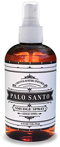 Palo Santo Smudge Spray (8 FL OZ) Premium 100% Pure Palo Santo and Sage Essential Oils. Our Smudge Spray is Crystal & Reiki Infused, Energy Clearing, Purifying, Healing, Smokeless Alternative.