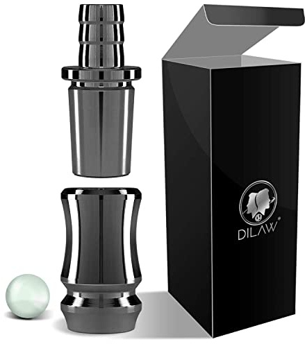 DILAW® Shisha TRIPHAN V2A Edelstahl Schlauchadapter 18/8 Schliff Set 2-teilig Universal Hookah Wasserpfeife zubehör, Menge:2er Pack, Farbe:Anthrazit Edelstahl