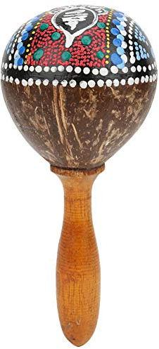 Holz Maracas Sand Hammer Kokosnuss Shell Art tragbares Handspielzeug für Kinder Musikinstrument Zubehör(Hölzern) Schlaginstrumente