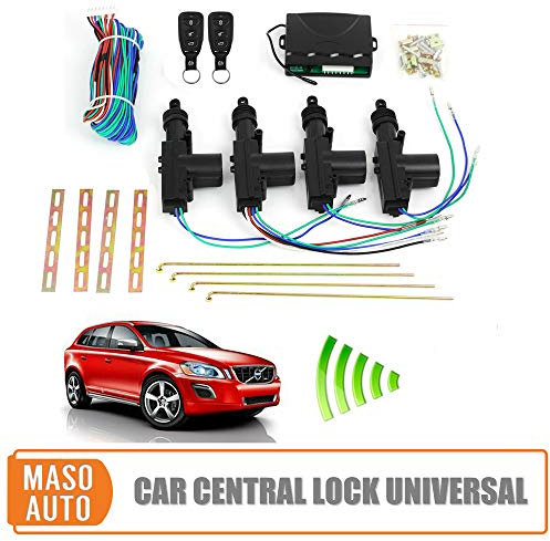 Riloer Kit de caja de control central remoto, sistema universal de entrada sin llave para automóvil Kit de bloqueo de puerta central de control remoto del vehículo, con 2 controles remotos