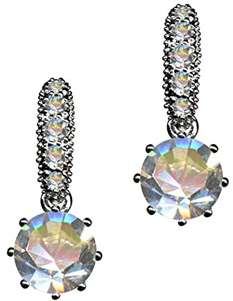 Orecchini in vero argento 925 con zirconi, design in stile Liberty, colore della pietra: bianco trasparente/moderno stravagante/negozio online, 58084, Argento Sterling 925, zirconi, Zirconi cristallo