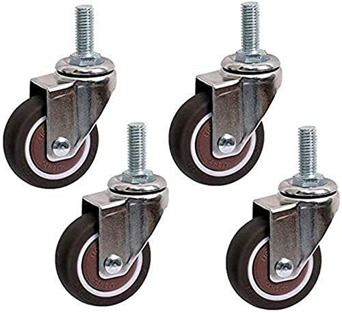 NMDCDH Ruedas de Repuesto Ruedas giratorias Tornillo Ruedas universales Ruedas silenciosas Caucho Resistente, protección de Pisos Alfombra Baldosa - Juego de 4 (Color: 4 Universal, Tamaño