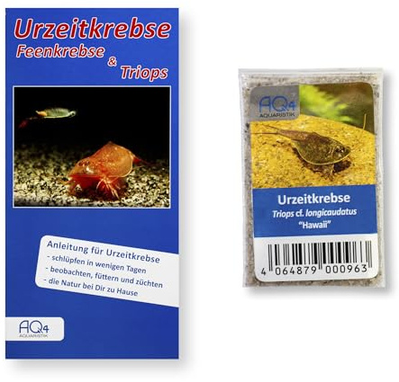 Triops cf. longicaudatus Hawaii Zuchtansatz ca. 100 Urzeitkrebs-Eier | Triops züchten, Urzeitkrebs-Eier in Sand, mit Anleitung, für Schlupf, Aufzucht und Beobachtung von Urzeitkrebsen, Nachfüllset