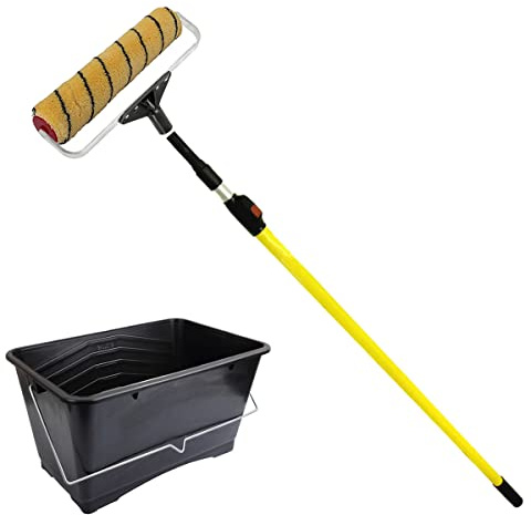 Tough Gear Calgary 12 Paint Roller Sleeve Kit | Double Arm Frame, Pole & Scuttle