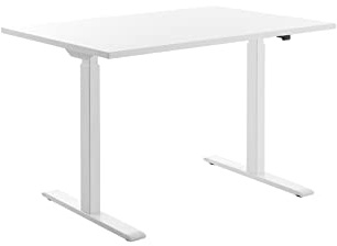 Topstar höhenverstellbarer Schreibtisch E-Table Holz 120x80 weiß/weiß | Elektrisch höhenverstellbar, gerade, BxT 1200 x 800 mm, weiß/weiß