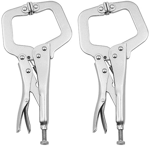 ZONADAH (2er-Set) 9-Zoll-C-Klemme mit Drehgelenkpolstern – robuste Zangen-Schraubstock-C-Klemme aus Stahl für Schweiß-, Holz- und Metallbearbeitungswerkzeuge