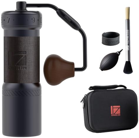 1Zpresso K-Ultra Manual Coffee Grinder Iron Gray with Carrying Case, Assembly Consistency Grind Stainless Steel Conical Burr, Foldable Handle, Numerical External Adjustable Setting, All-Round Grinder…