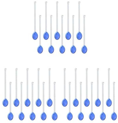 Juego de 10 cucharillas de cristal aptas para lavavajillas, para remover café, bar, color azul oscuro