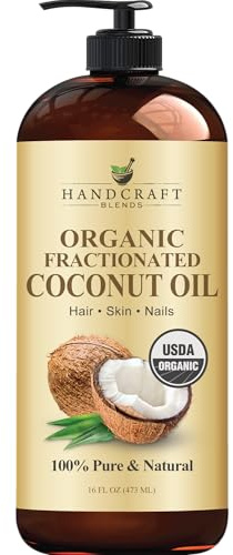 Handcraft Blends Bio Fraktioniertes Kokosöl - 473ml - 100% Rein und Natürlich - Premium Grade Trägeröl für Haut und Haar - Haar und Körper - Massage