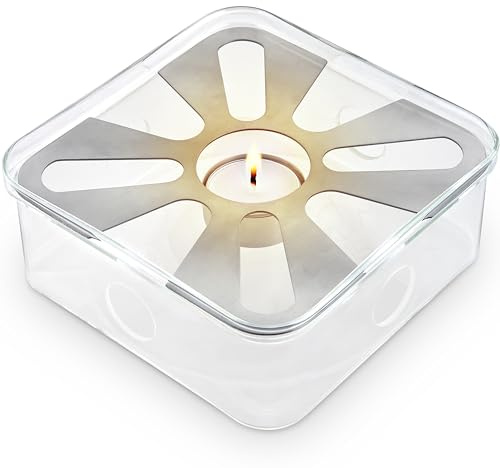 Teabloom Radiance Square Tea Warmer with Tealight Candle – Elegant Base for All Teapot Shapes