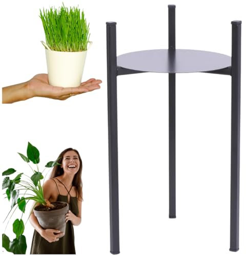Blumenständer, Blumenhocker, Blumentopfständer Modern Pflanzenstand Pflanzenständer Pflanzenhocker, im Loft-stil, Stahl pulverbeschichtet, Schwarze, Dekorativ Ständer Breite 24 cm Höhe 44cm, stabil