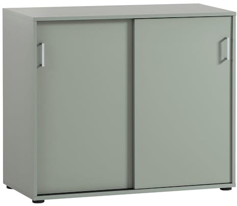 Lomadox Aktenschrank Schiebetürenschrank Büro Schrank Büroschrank 65cm in grün