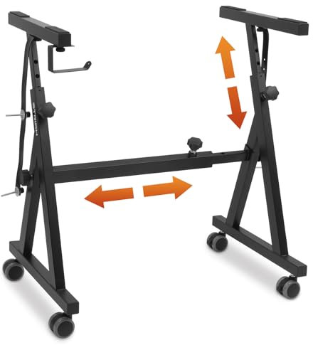 STRICH Piano Keyboardständer - Verstellbarer tragbarer Musikständer für Kinder und Erwachsene, passend für 54, 61, 88 Tasten E-Pianos, stabiler Musikkeyboardständer (Z-Stil)