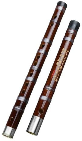 Braune Flöte, Handgefertigte Bambusflöte, Musikinstrument, Professionelle Flöte Mit Linie, Auch Für Anfänger Geeignet (Color : F)