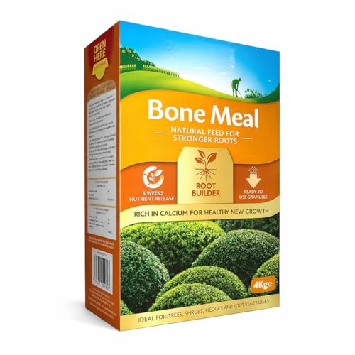 Indigo® Bone Meal Fertiliser 4kg – Natural Organic Garden Fertiliser for Strong Root Growth – Ideal for Flowers, Bulbs, Shrubs, Plants & Vegetables