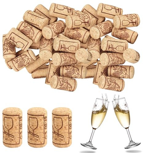 LPAMABA 100 Stücke 21x40mm Weinkork Naturkorken Korken Wein Bastelkorken Flaschenkorken Basteln Korken Korkstopfen Korkpropfen Sektkorken Presskorken für Weinbierflasche Glasflaschen