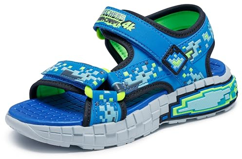 Skechers Mega-Splash 4K - Sandali bassi Da bambino, Blue/Lime,