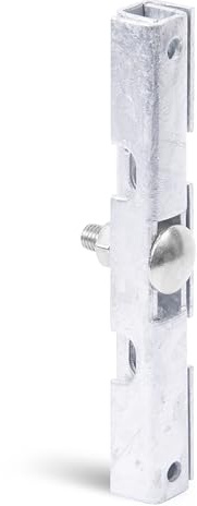 Alberts 825232 Mattenverbinder | für Doppelstab-Gittermatten | feuerverzinkt | 140 x 18 x 15,5 mm | 10er Set