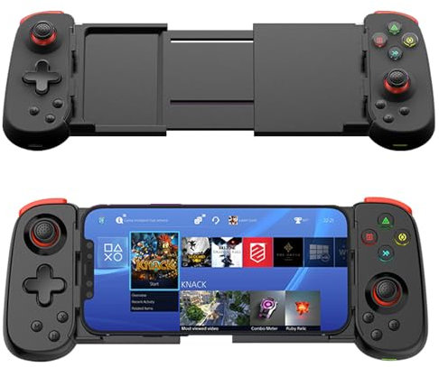 Joso Wireless Controller for iPhone/Android/PC/Tablet/Arcade MFi Games/Switch, Support Streaming on PS3/PS4/Xbox/PC, Cloud Gaming Gamepad Joystick - Turbo/Dual Motors Black