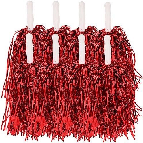 HONMEET 24stücke Cheerleading Pom Poms Metallfolie Cheerleader Pompoms Für Sportveranstaltungen Tanz Und Wettkämpfe Wiederverwendbare Handblumen Leuchtenden Farben