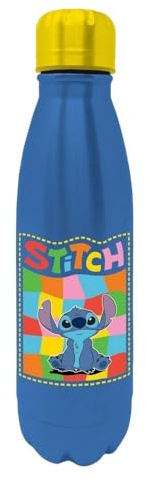 Lilo & Stitch (You're My Fave) Stitch & Angel Gourde fine en métal – Bouteille officielle Disney fine en acier inoxydable, design mignon, isolation à double paroi, sans BPA, parfaite pour les fans en