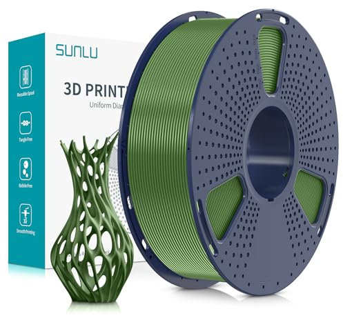 SUNLU PETG Filament 1,75 mm, 3D Druckerfilament PETG, Verbesserte Zähigkeit, Hohe Schlagfestigkeit, 3D Druckfilament 1,75 mm, Geeignet für die Meisten FDM 3D Drucker, 1kg Spule, Olivgrün