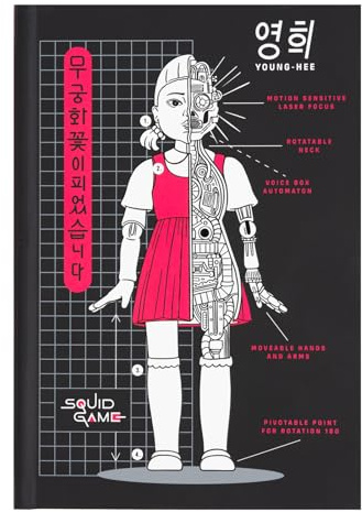 Grupo Erik Squid Game Notizbuch A5 Journal Tagebuch Merch Geschenke | Reisetagebuch Kariert Ringbuch Mädchen und Jungen Einschulung - Notizblock A5 14,8 × 21,0 cm