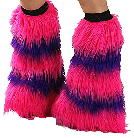 Fiacafyo Damen Gestrickte Beinstulpen Kniehoch 80er 90er Jahre Gothic Beinwärmer Mädchen Kawaii Japanischer Preppy Style Gerippte Y2K Beinstulpen (B-Rose Purple, One Size), B-Rose lila, One size