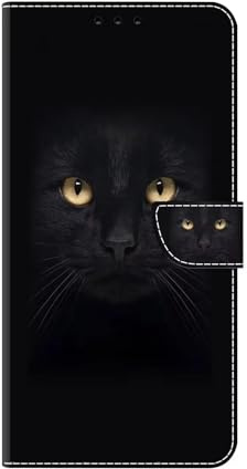 Bnvdfre Handyhülle für Samsung Galaxy A53 5G Hülle PU Leder Klapphülle Magnet Stoßfeste Kartenfach Klappbar Schutzhülle Silikon Case Cover mit Muster Motiv Flip Handytasche - Schwarze Katze