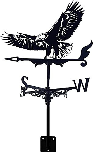 XINYUNFEI Wetterhahn Metall für Garten Weißkopfseeadler Weathervane Mit Dachhalterung, Wetterhitzelwindrichtung Stahlwetterschiffe for Outdoor Farm Yard Dach Vane Garten