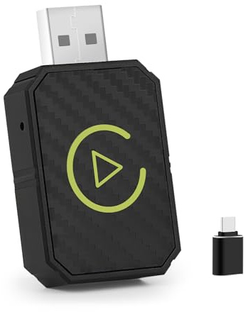 Adattatore per android auto wireless & carplay wireless 2 in1 Mini, Carplay Wireless Stick Plug Play bluetooth auto stabile e veloce, Compatibile con iOS 10+ Android 11+,Typ-C/USB Plug