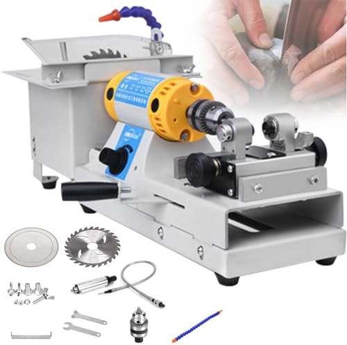 Gemstone Polisher Grinder Buffer Machine for Jewelry Making - Rock Jewelry Buffer Polisher, Bench Lathe Cutting Machine, for Grinding Polishing Drilling