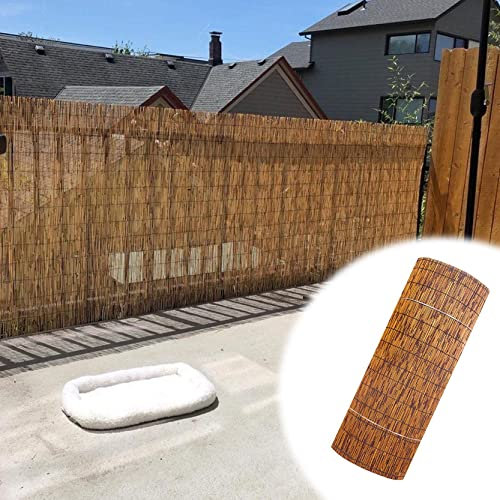 Sichtschutzzaun aus Bambus für den Balkon, wetterfester Sonnenschutz für Garten, Dach, Terrasse, Fenster, Sichtschutzwand für den Außenbereich, Trennwand mit Schilf, Stroh und Weide, aufroll