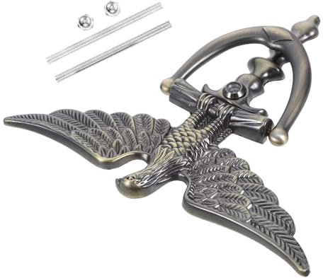 Hoement Eagle Head Knocker Vintage Style Door Knocker Zinc Alloy High Security Peephole Home Security Accessory