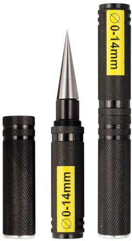 Eyech 2 Stück 0–14 mm RC-Körperreibahle mit Präzisionsskala – hochfester Aluminium-Lochstanzer, Öffner, Reibahle für RC-Autogehäuse, Kunststoffplatte, Flugzeugmodell, DIY-Projekte (schwarz)