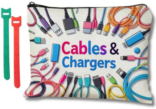 Kit Bolsa Neceser Accesorios Viaje Organizador Escritorio Viajes Accesorios Organizador Cables Travel Essentials Protector Cargador Iphone Ordena Cables Estuche con 2 cintas ajustables