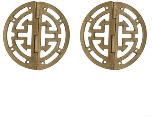 Lot de 2 charnières rondes vintage en laiton pour boîtes à bijoux et armoires, 45 mm pour un style d'intérieur intemporel