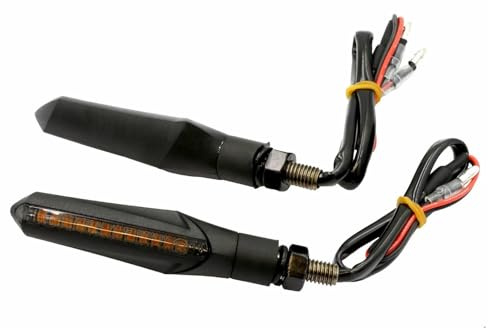 SEFIS Basic LED Blinker, Universal Motorrad Blinker, E-Prüfzeichen, IP67 Wasserdicht, Schwarz, 84mm x 20mm