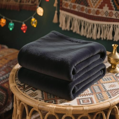 LZJD Manta Sofá Manta Polar 90 x 190 cm Acogedora y Ligera Suave sin Arrugas Cobijas de Regalo para Mujer y Hombre, Gris Oscuro