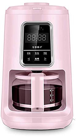 QJRGUY American Bean to Cup Maker Full Automatic Grinding Machine Office Home Small Coffee Machine-White (Pink) The New
