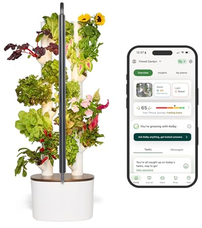 Gardyn Studio Vertical Hydroponics Growing System Kit - 16 Non-GMO Plants, Herbs, Vegetables - Tower Garden - Hydroponic Herb Garden Planter Indoor Kit - Indoor Gardening System with LED Grow Lights