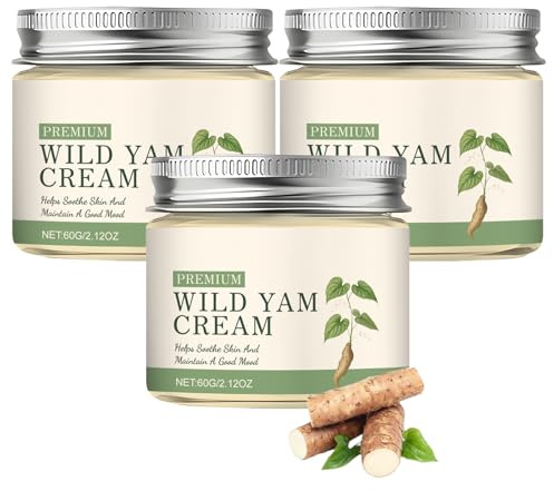 Crème Wild Yam pour Femmes, Crème Hydratante Naturelle à l’Igname Sauvage, Texture Légère Non Grasse, Soin Quotidien Rapide, Creme Visage et Corps Douce avec Extrait d’Igname Sauvage (3pcs)