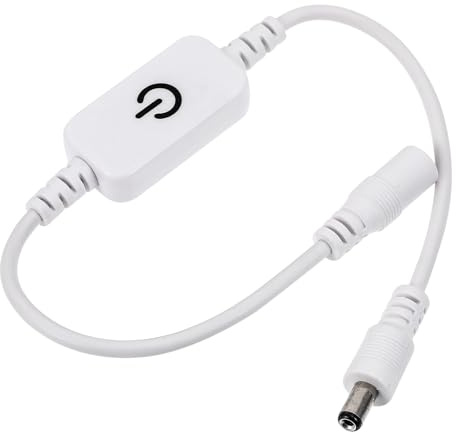 BIUDECO Interrupteur Tactile Dimmable LED Dc pour Ruban Lumineux Contrôle Pratique sans Soudure Compatible Décoration Miroir et Éclairage Bureau